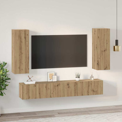 Set mobile TV 5 pcs Rovere artigianale Legno multistrato