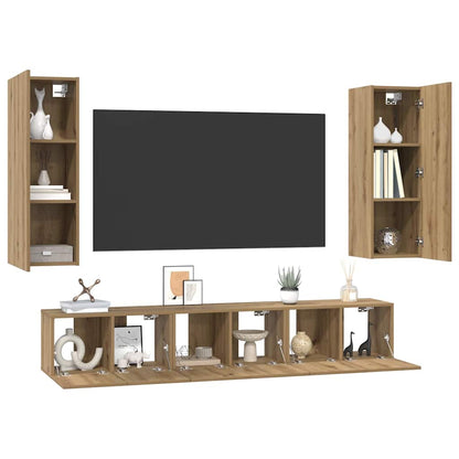Set mobile TV 5 pcs Rovere artigianale Legno multistrato