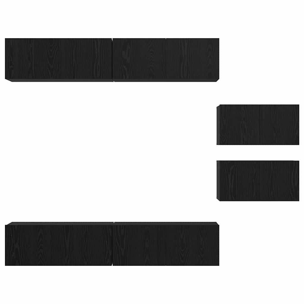 Set mobile TV 6 pcs Rovere Nero Legno multistrato