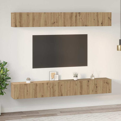 Set mobile TV 6 pcs Rovere artigianale Legno multistrato