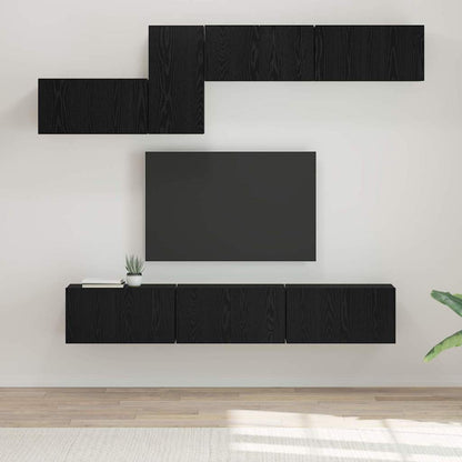 Set mobile TV con cassetto Rovere Nero Legno multistrato