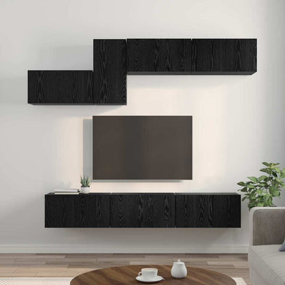 Set mobile TV con cassetto Rovere Nero Legno multistrato