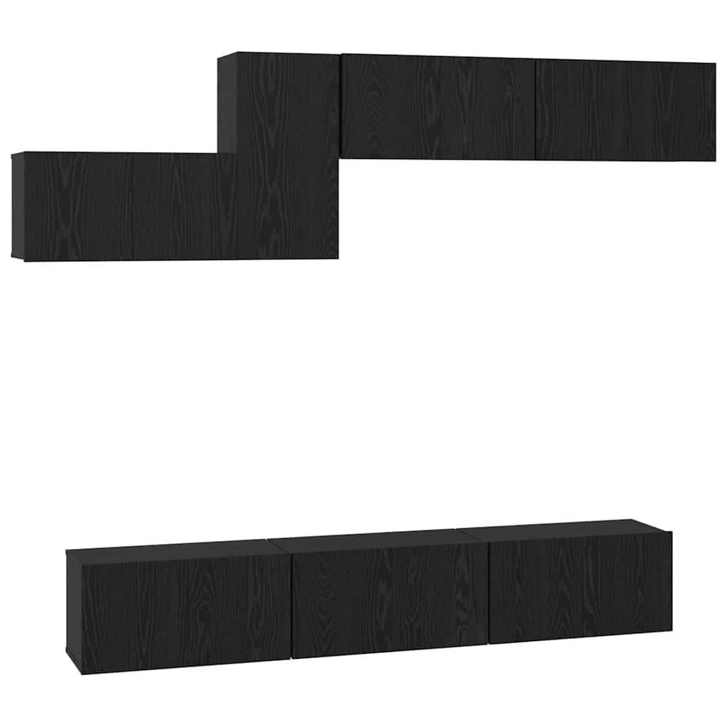 Set mobile TV con cassetto Rovere Nero Legno multistrato