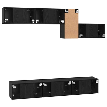 Set mobile TV con cassetto Rovere Nero Legno multistrato