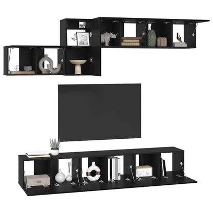 Set mobile TV con cassetto Rovere Nero Legno multistrato