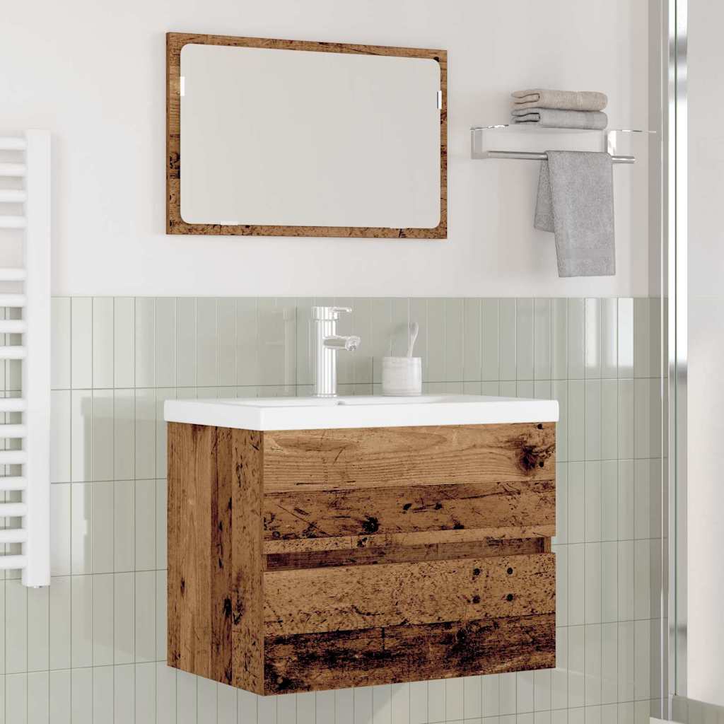 Set di mobili per il bagno con cassetto 3 pcs Legno vecchio | homemem39