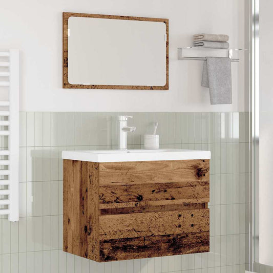 Set di mobili per il bagno con cassetto 3 pcs Legno vecchio | homemem39