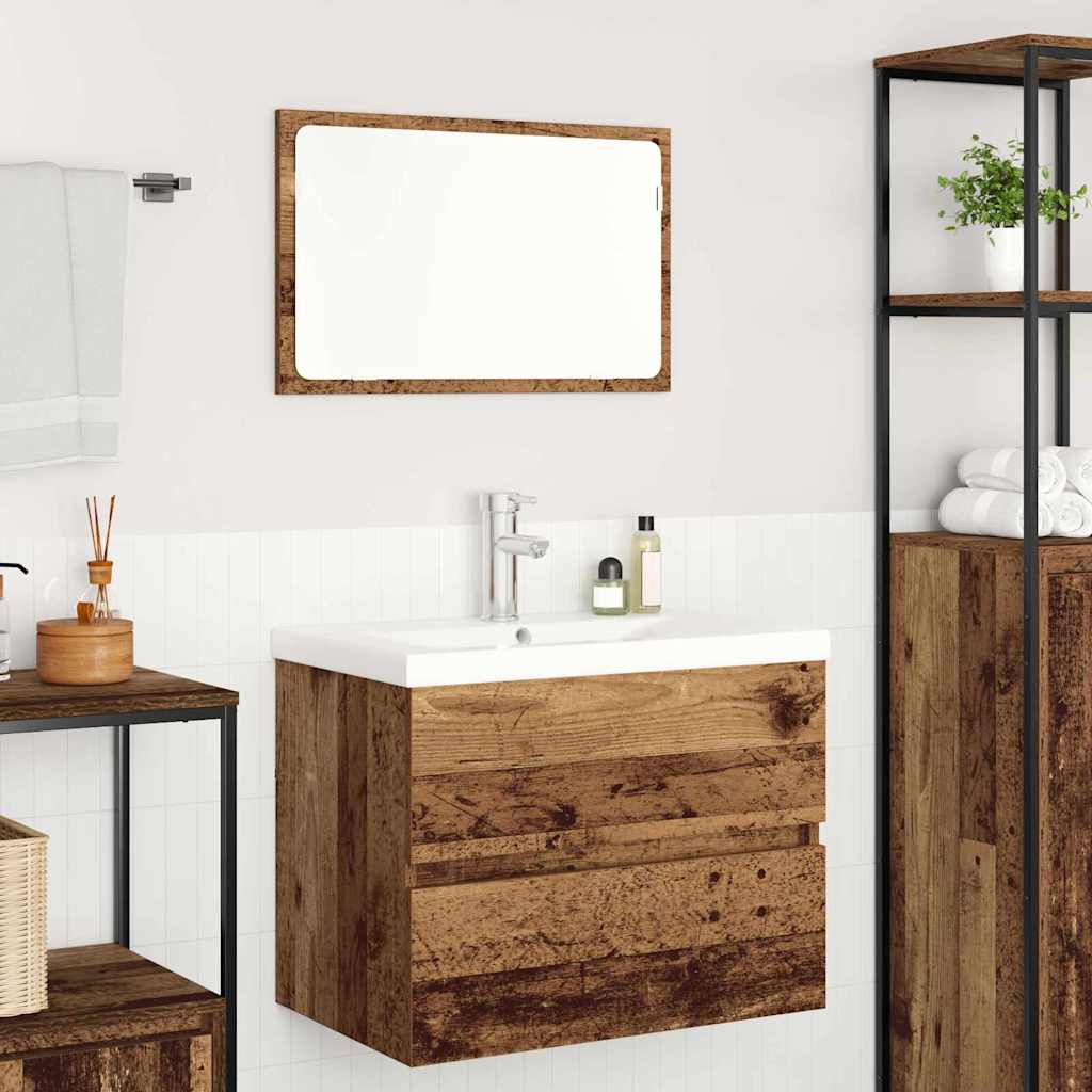 Set di mobili per il bagno con cassetto 3 pcs Legno vecchio | homemem39