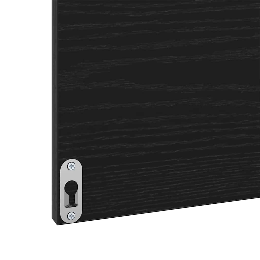 Set di mobili per il bagno 3 pcs Rovere Nero Legno multistrato