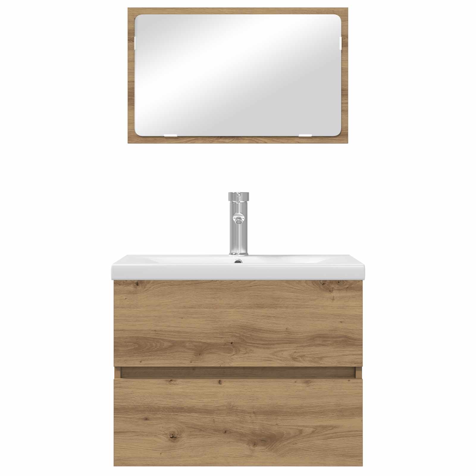 Set di mobili per il bagno 3 pz Rovere artigianale | homemem39