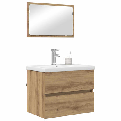 Set di mobili per il bagno 3 pz Rovere artigianale | homemem39