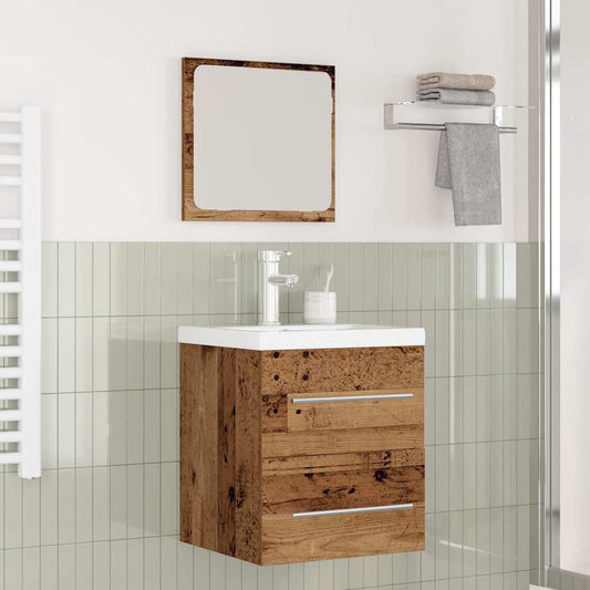 Set di mobili per il bagno con cassetto 2 pcs Legno vecchio | homemem39