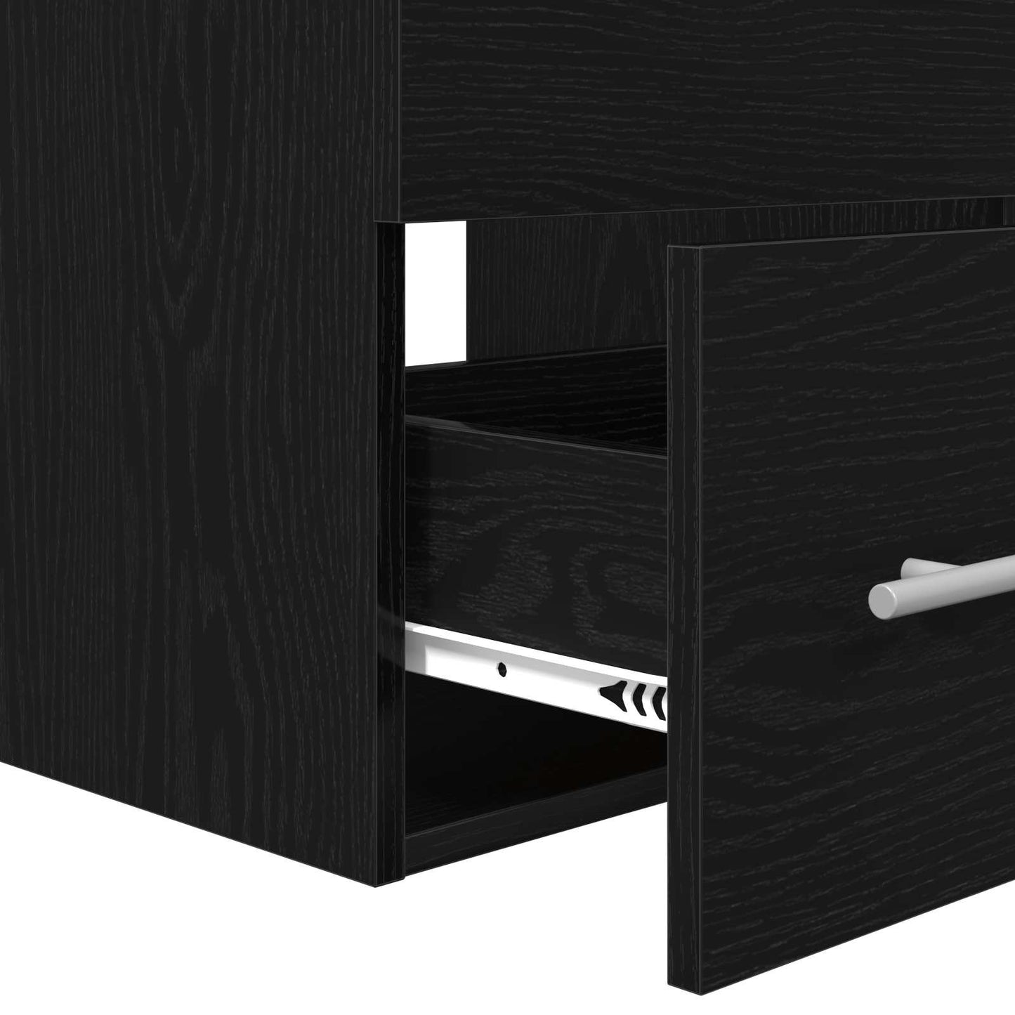 Set di mobili per il bagno 2 pcs Rovere Nero Legno multistrato