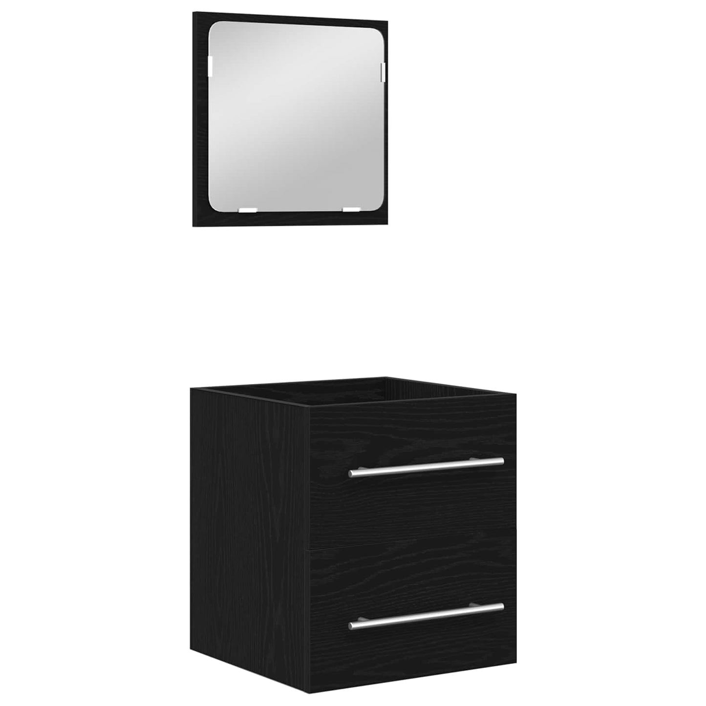 Set di mobili per il bagno 2 pcs Rovere Nero Legno multistrato