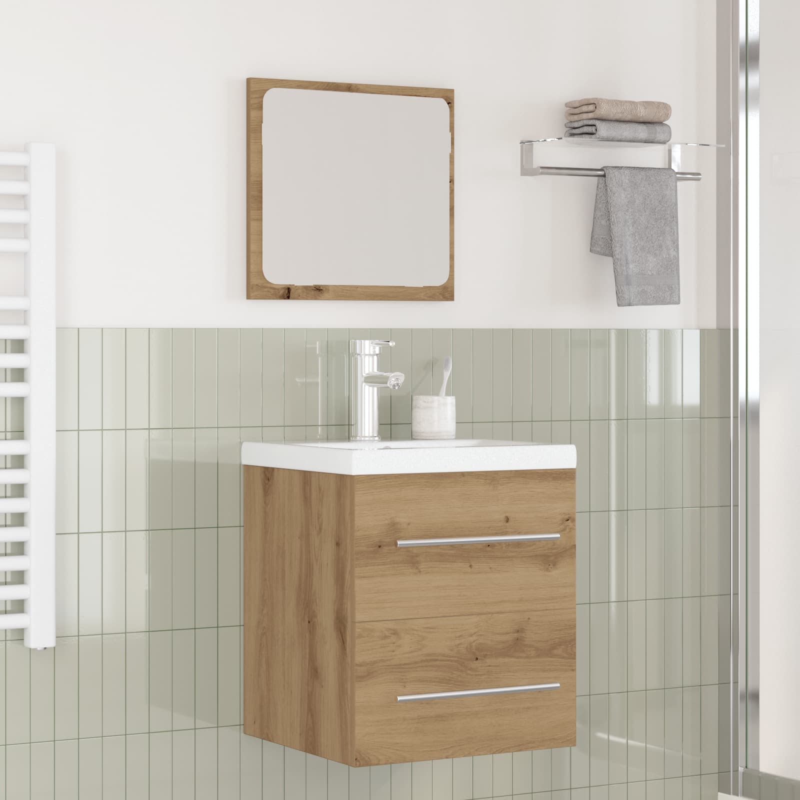 Set di mobili per il bagno 2 pcs Rovere artigianale | homemem39