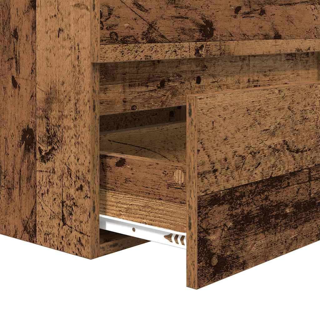 Set di mobili per il bagno 2 pcs Legno Antico e Bianco | homemem39