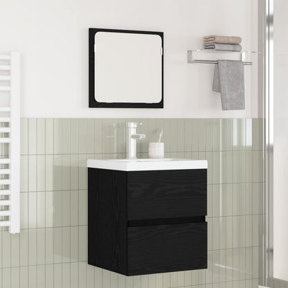 Set di mobili per il bagno 2 pcs Rovere Nero e Bianco