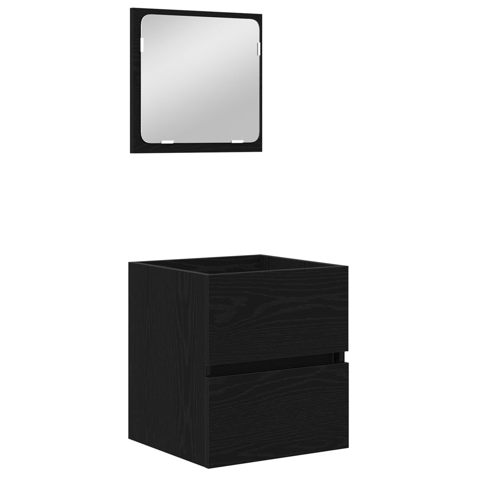 Set di mobili per il bagno 2 pcs Rovere Nero e Bianco | homemem39