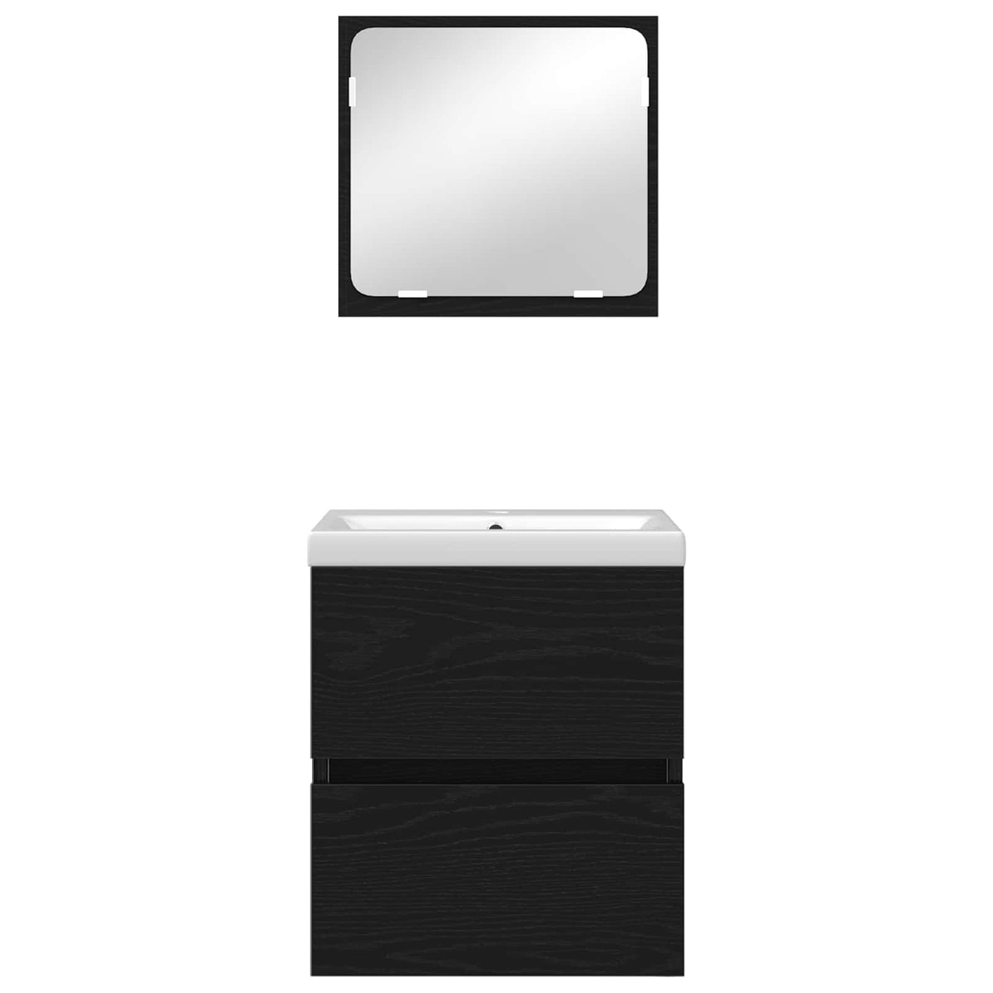Set di mobili per il bagno 2 pcs Rovere Nero e Bianco | homemem39