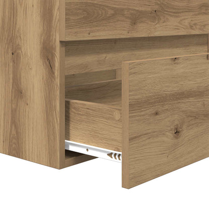 Set di mobili per il bagno 2 pcs Rovere Artigiano e Bianco | homemem39