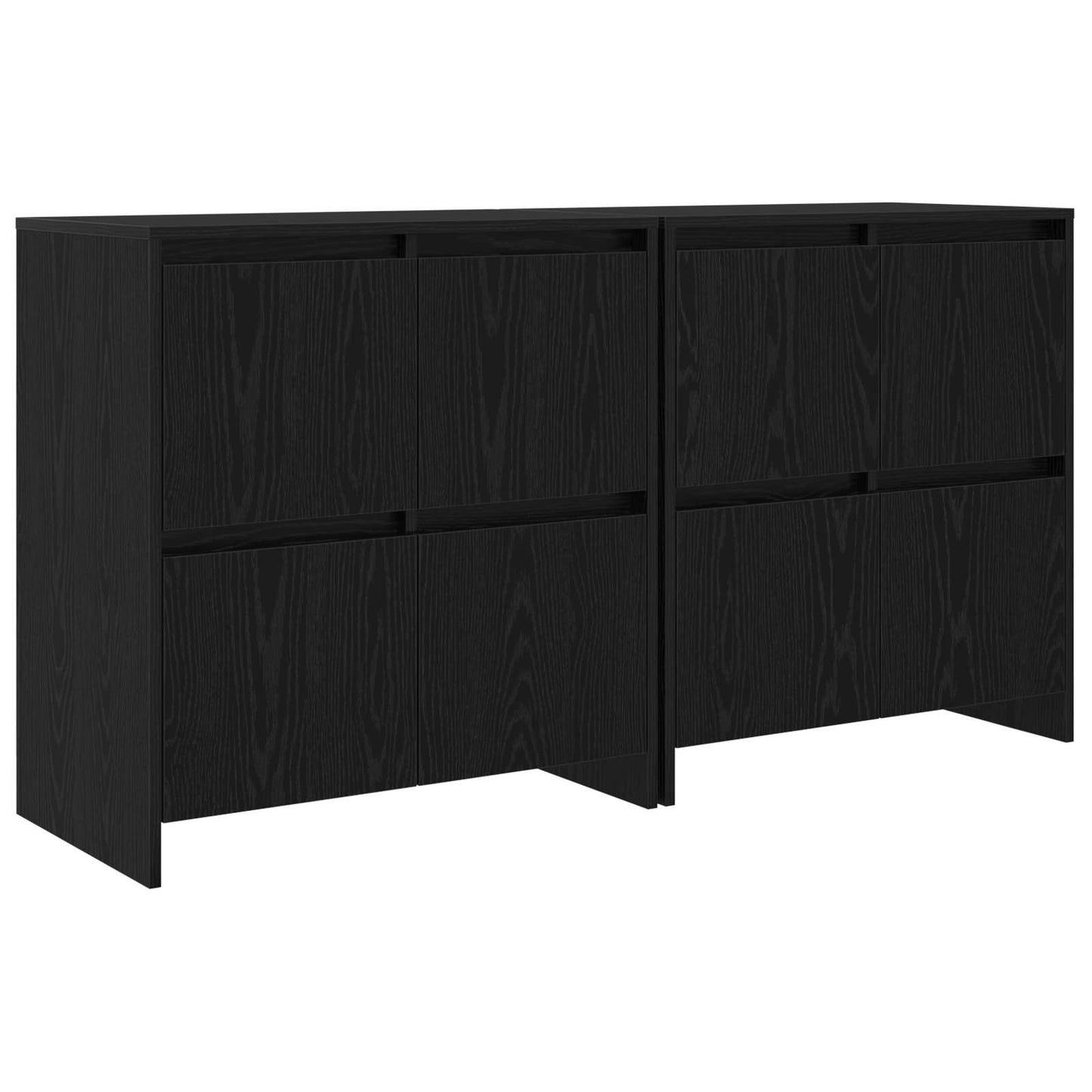 Sideboards 2 pcs Rovere nero 70 x 41 x 75 cm Legno multistrato