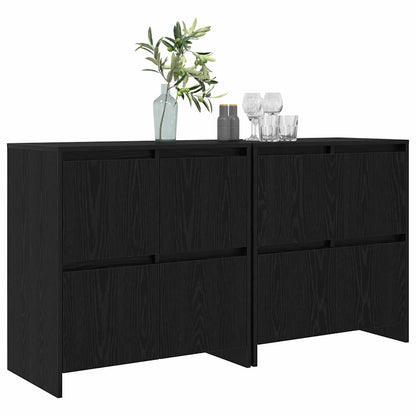 Sideboards 2 pcs Rovere nero 70 x 41 x 75 cm Legno multistrato - homemem39