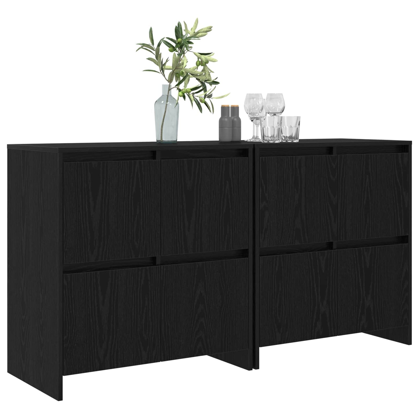 Sideboards 2 pcs Rovere nero 70 x 41 x 75 cm Legno multistrato