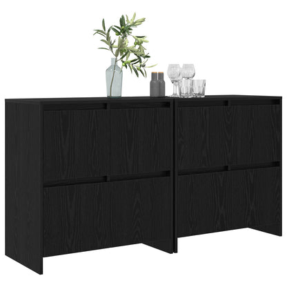 Sideboards 2 pcs Rovere nero 70 x 41 x 75 cm Legno multistrato