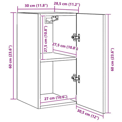 Set mobile TV Montaggio a parete Rovere Nero Legno multistrato