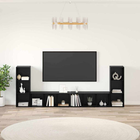 Set mobile TV 4 pcs Rovere Nero 37 x 35 x 107,5 cm