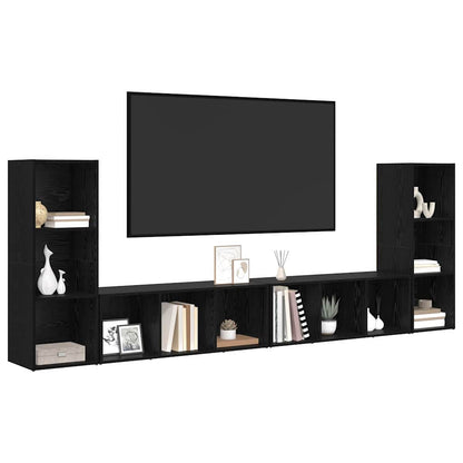 Set mobile TV 4 pcs Rovere Nero 37 x 35 x 107,5 cm