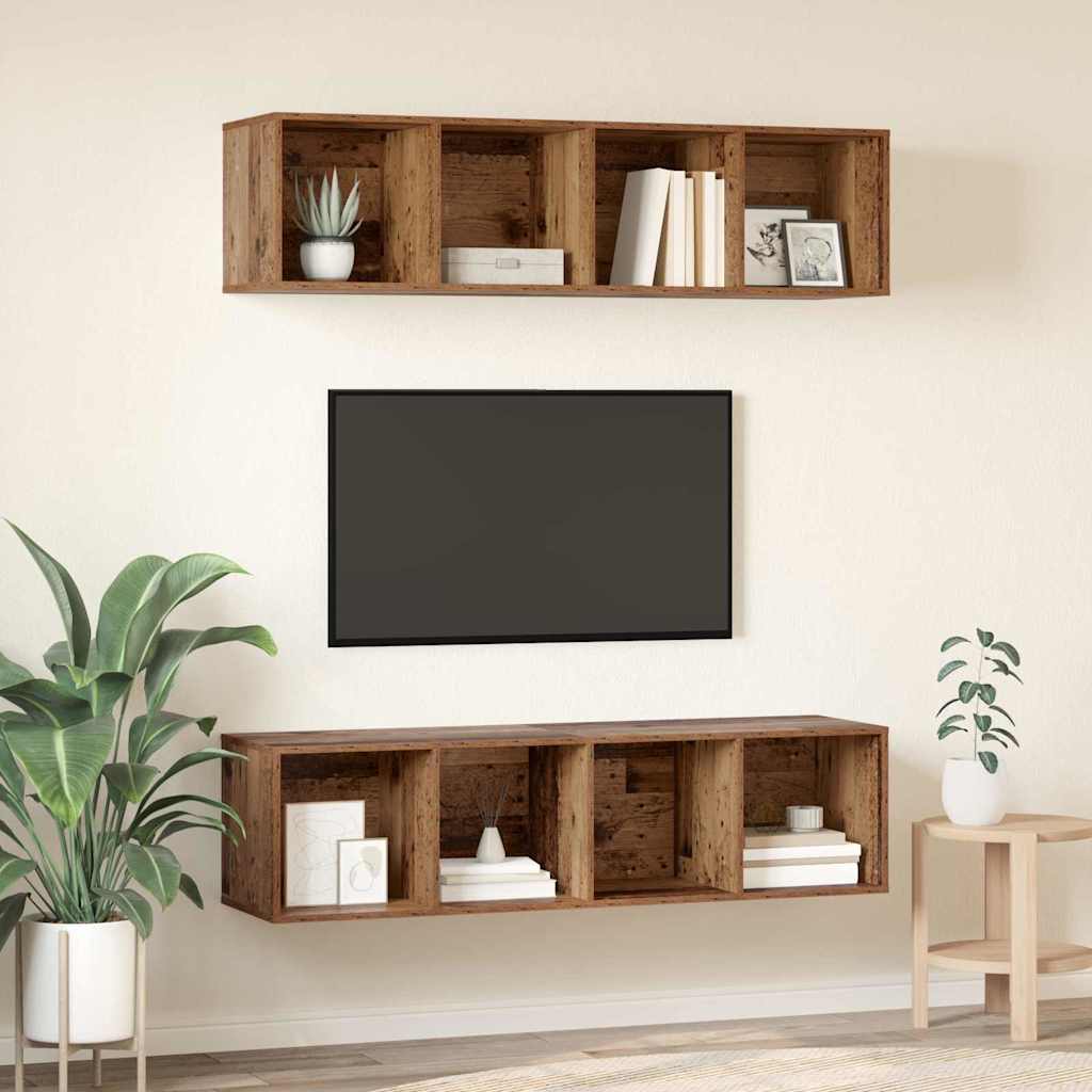Set mobile TV 2 pcs Legno vecchio 37 x 37 x 142,5 cm