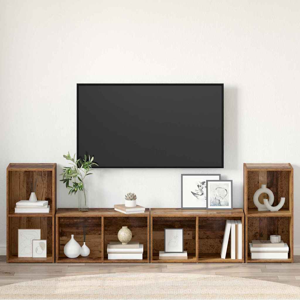 Set mobile TV 4 pcs Legno vecchio 37 x 37 x 72 cm