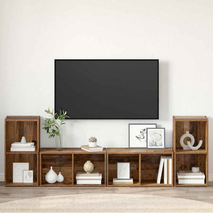 Set mobile TV 4 pcs Legno vecchio 37 x 37 x 72 cm