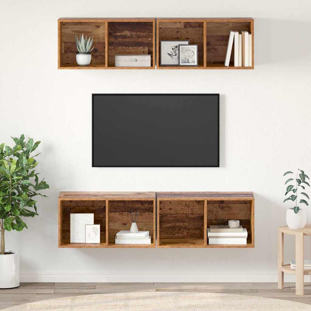 Set mobile TV 4 pcs Legno vecchio 37 x 37 x 72 cm