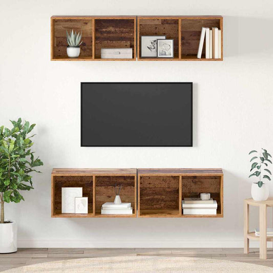 Set mobile TV 4 pcs Legno vecchio 37 x 37 x 72 cm