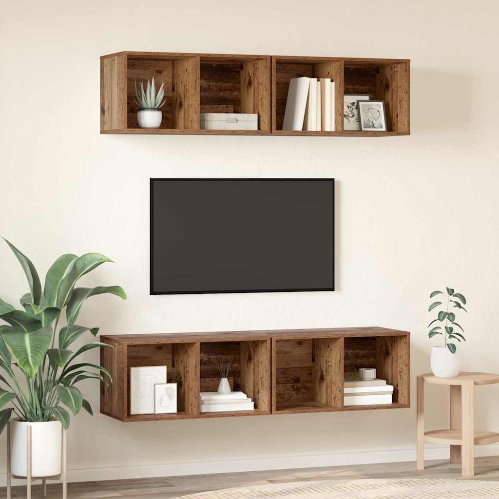 Set mobile TV 4 pcs Legno vecchio 37 x 37 x 72 cm