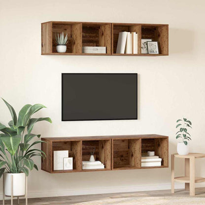 Set mobile TV 4 pcs Legno vecchio 37 x 37 x 72 cm