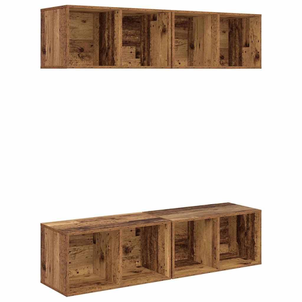 Set mobile TV 4 pcs Legno vecchio 37 x 37 x 72 cm