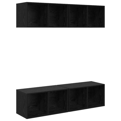 Set mobile TV 4 pcs Rovere Nero 37 x 37 x 72 cm
