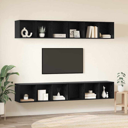 Set mobile TV 4 pcs Rovere Nero 37 x 37 x 107,5 cm