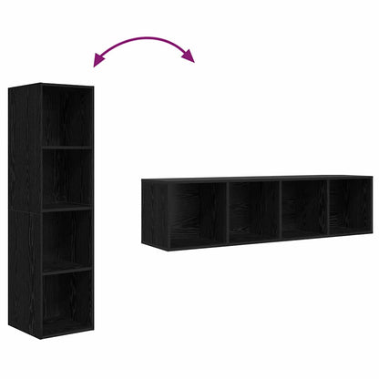 Set mobile TV 2 pcs Nero 37 x 37 x 142,5 cm Legno multistrato