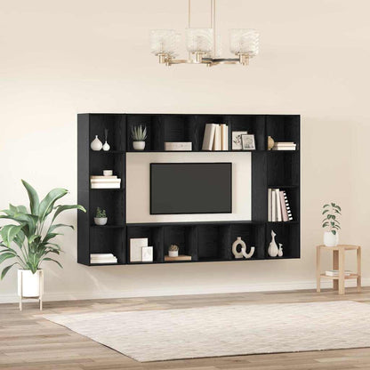 Set mobile TV 4 pcs Nero 37 x 37 x 142,5 cm Legno multistrato