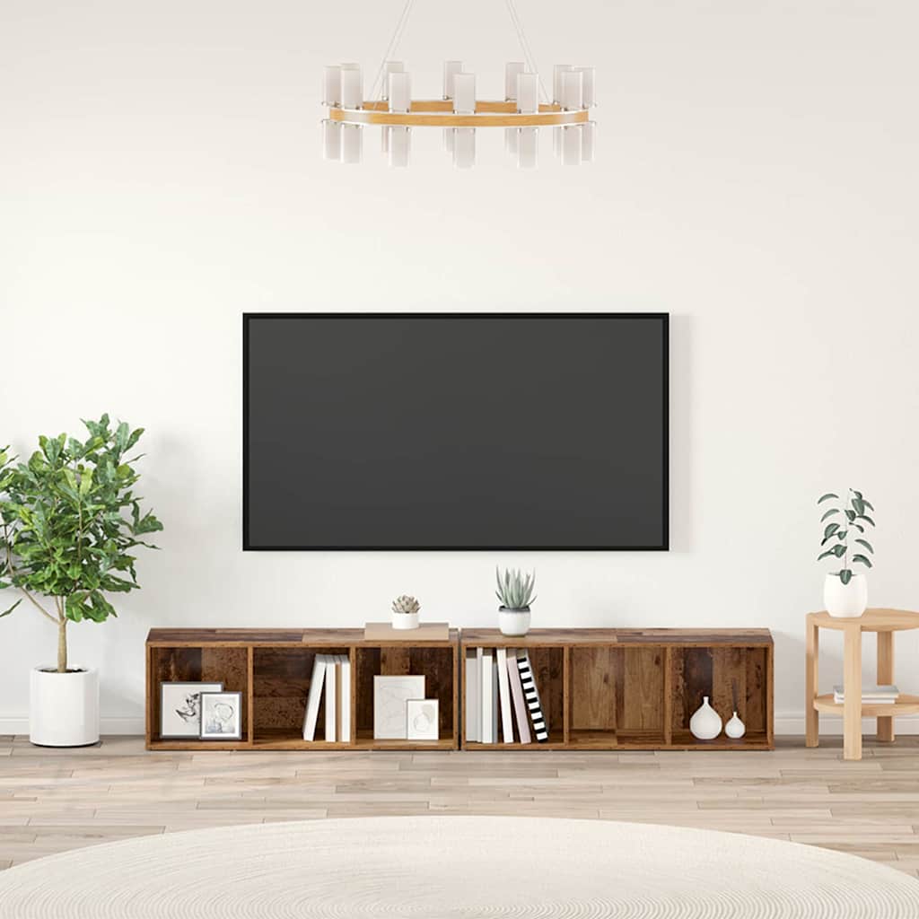 Set mobile TV 2 pcs Legno vecchio 37 x 35 x 107cm