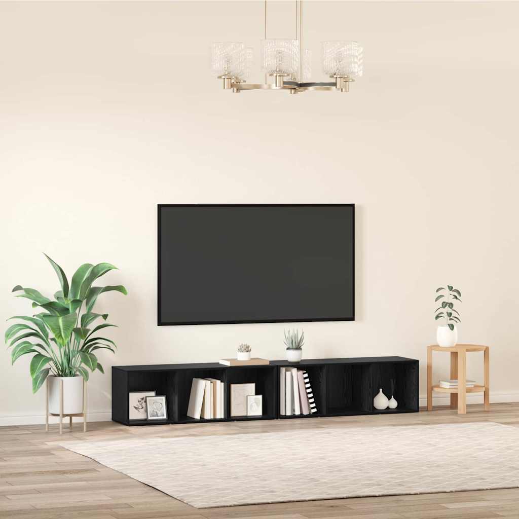 Set mobile TV 2 pcs Rovere Nero 37 x 35 x 107cm