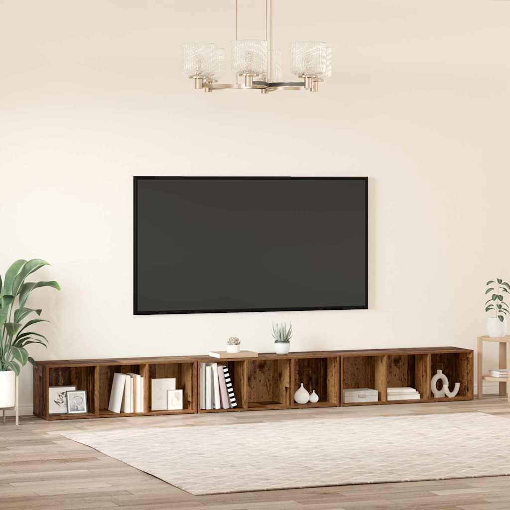 Set mobile TV 3 pcs Legno vecchio 37 x 35 x 107,5 cm
