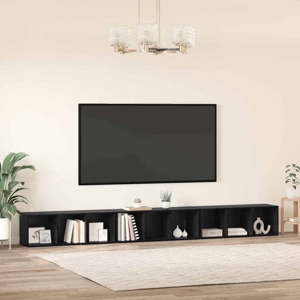 Set mobile TV 3 pcs Rovere Nero 37 x 35 x 107,5 cm