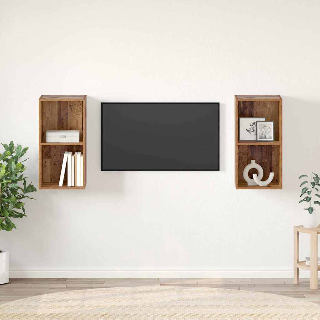 Set mobile TV 2 pcs Legno vecchio 37 x 37 x 72 cm