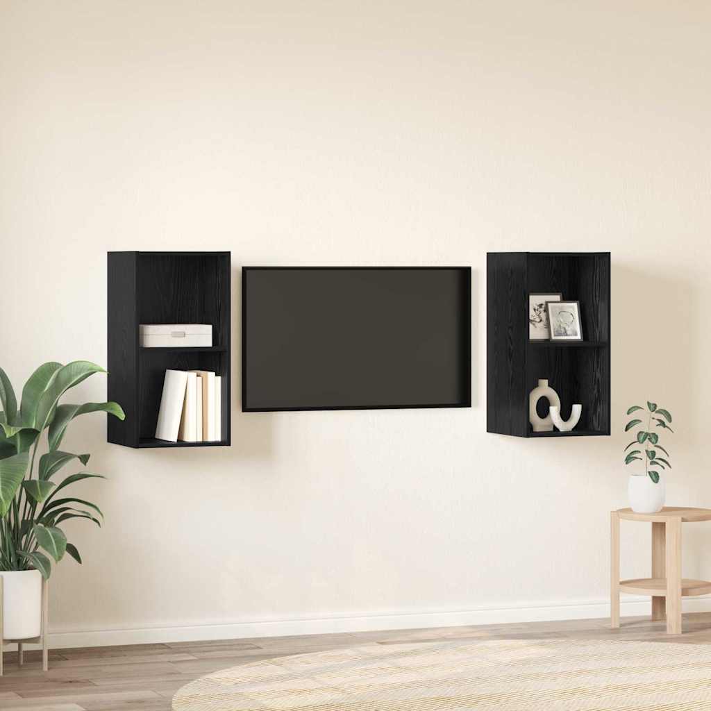 Set mobile TV 2 pcs Rovere Nero 37 x 37 x 72 cm