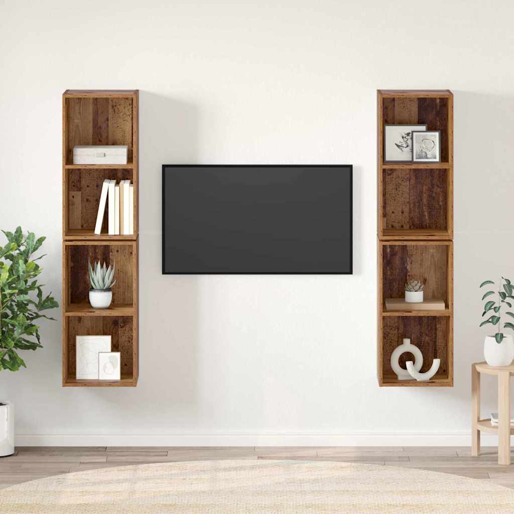 Set mobile TV 4 pcs Legno vecchio 37 x 37 x 72 cm